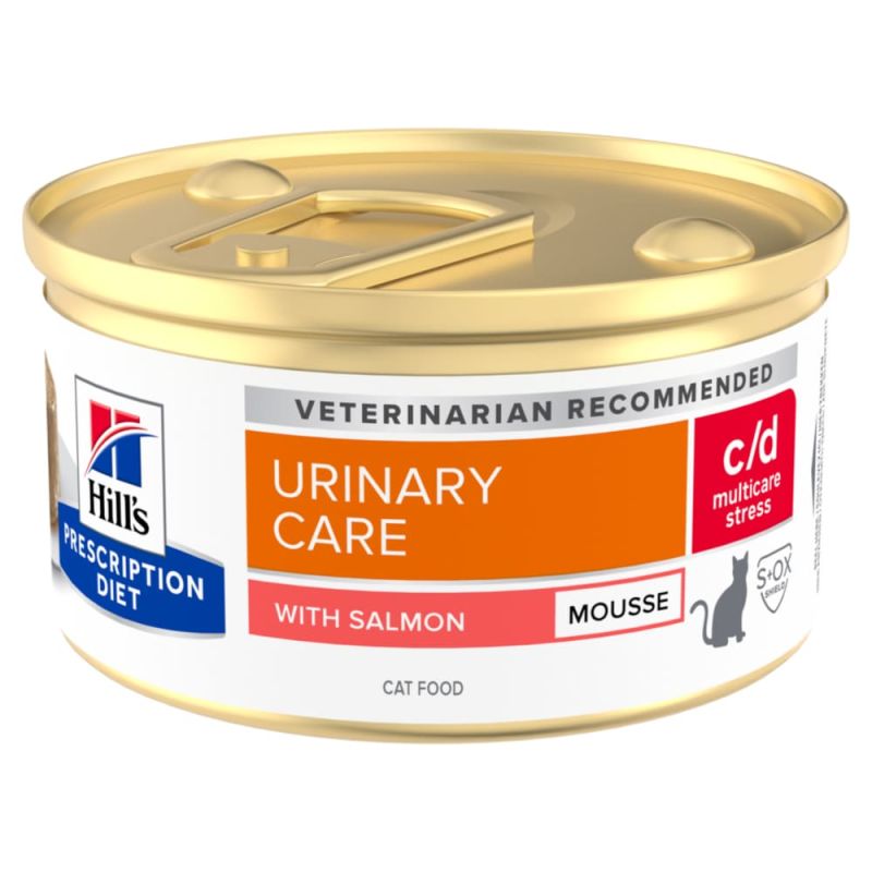 Pâtée pour chat ayant des troubles urinaires / Hill's Prescription Diet c/d Urinary Multicare Stress saumon