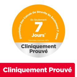 Effets cliniquement prouvés : dissolution des calculs de struvite en seulement 7 jours / Hill's Urinary saumon
