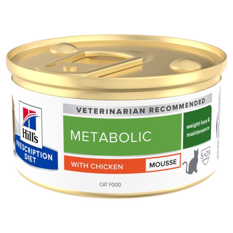 Pâtée sous forme de mousse pour chat en programme de perte de poids Hill's Prescription Diet Metabolic