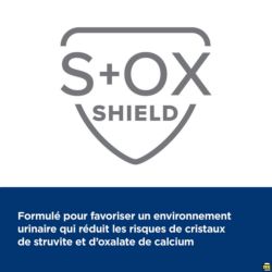 Formulé pour favoriser un environnement urinaire qui réduit les risques de cristaux de struvite et d'oxalate de calcium (S + OX
