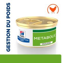 Hill's Prescription Diet Metabolic en mousse au poulet pour la gestion du poids chez le chat