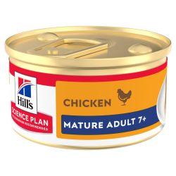 Hill's Science Plan Mature Adult sous forme de mousse formulée pour les chats de 7ans ou plus.