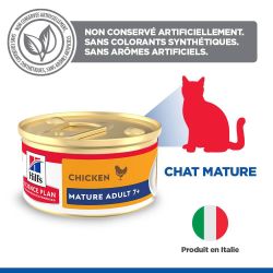 Hill's Science Plan Mature Adult 7+ pour chat adulte produit en Italie