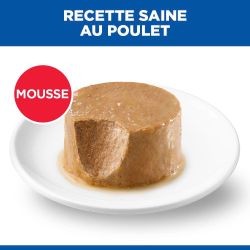 Mousse Hill's Science Plan Sterilised Adult en assiette, recette saine au poulet