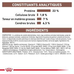 Composition des croquettes chien Royal Canin Gastrointestinal Low Fat Small Dog