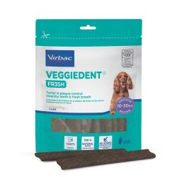 Sachet de lamelles bucco-dentaires pour chien M Veggiedent Fresh - Virbac