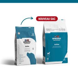 Transition de packaging de croquette Specific CAD pour chien.
